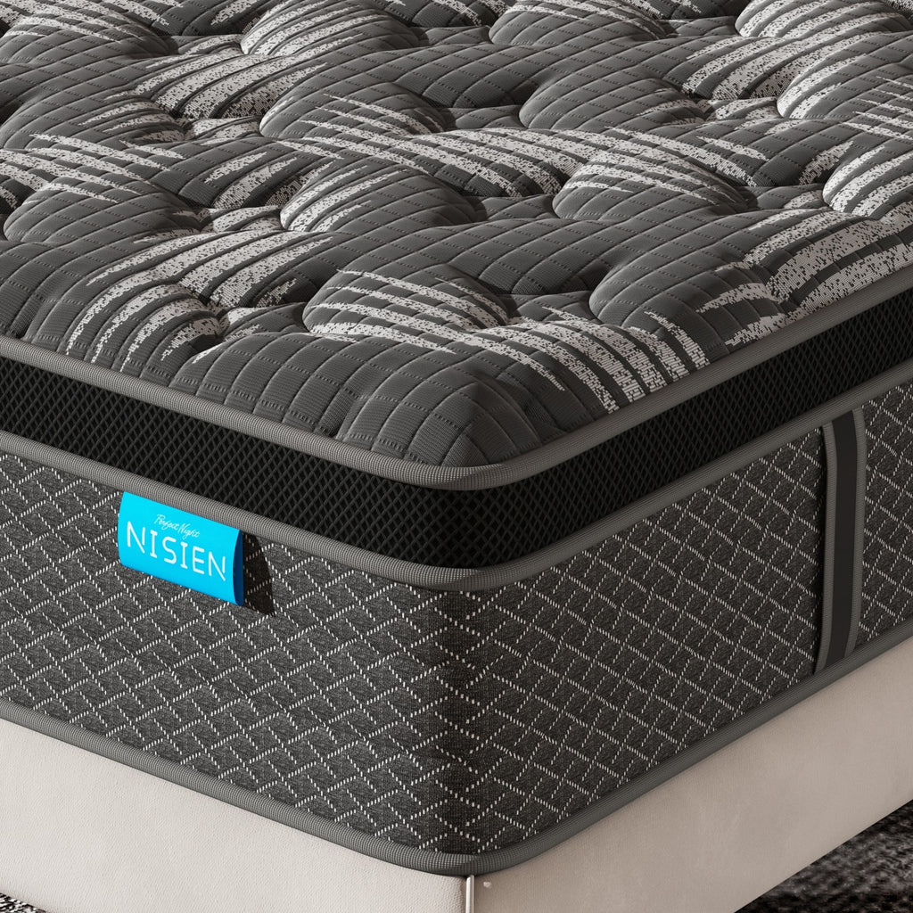 Black 10 inch Queen Gel Memory Foam Hybrid Mattress P2139