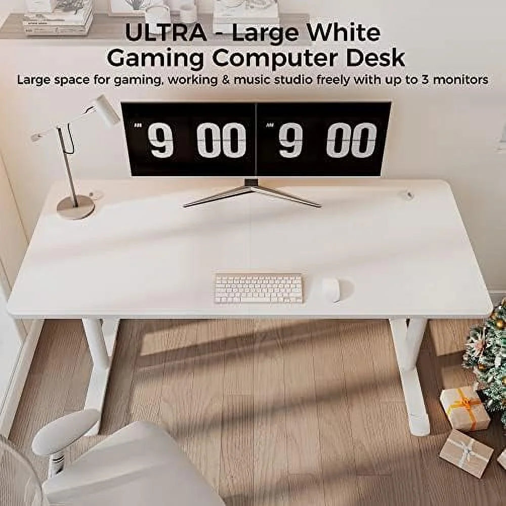 White 60 Inch Gaming Desk V915