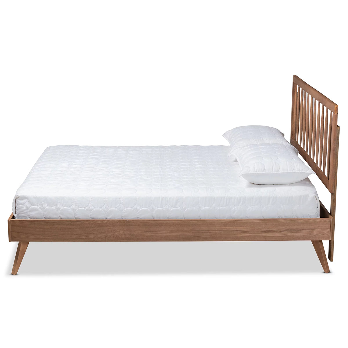 Full Ash Walnut Wood Platform Bed S6389