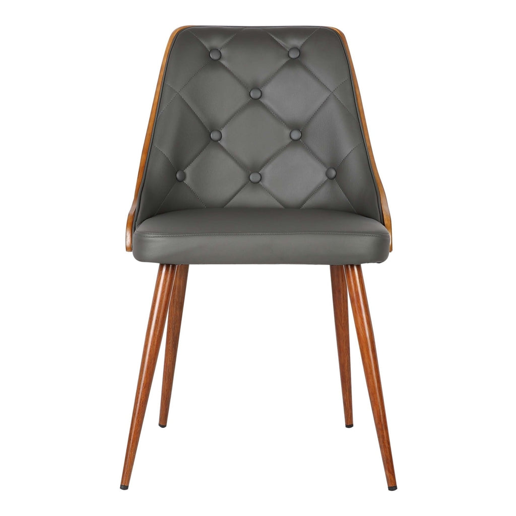 Gray Faux Leather Curved Dining Chair H82982