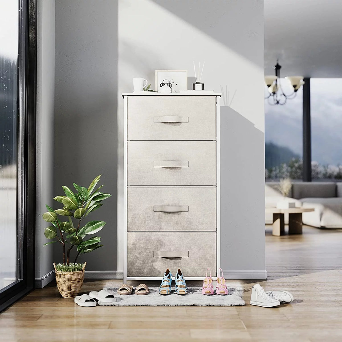 Fabric 4 Drawer Dresser N306