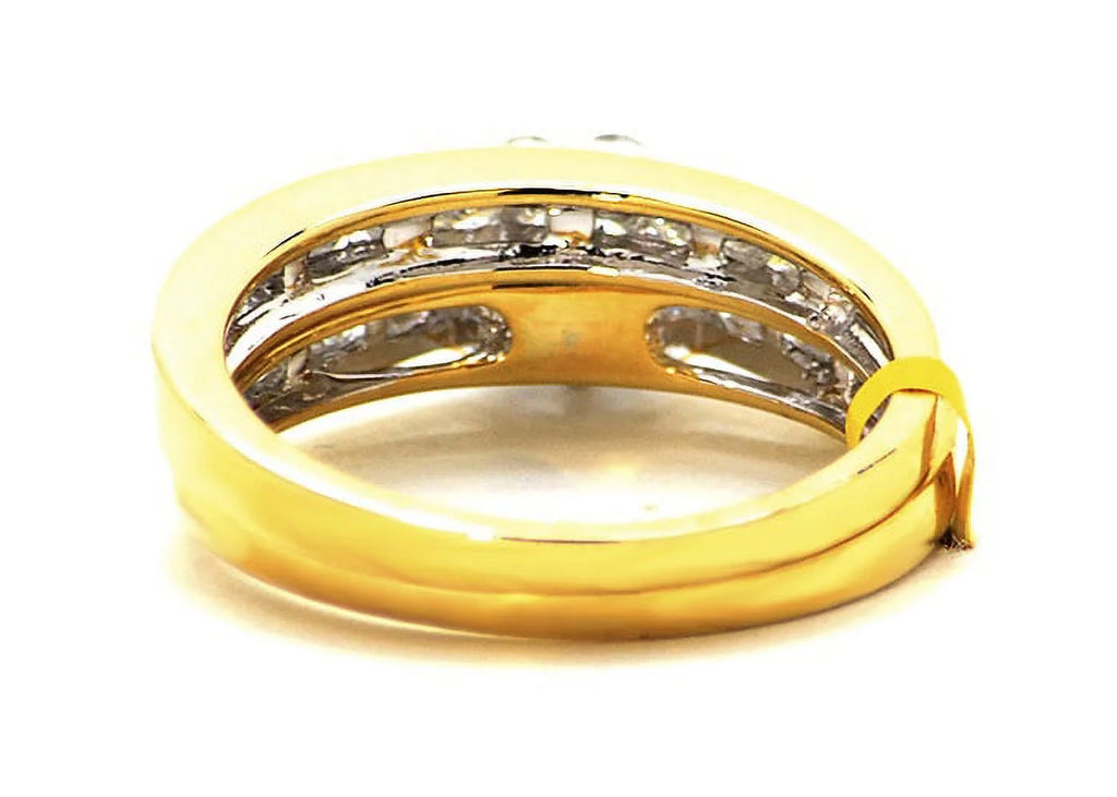 14K White Gold Real Diamond Square Cluster Engagement Ring K43870