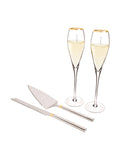 Gold Champagne Flutes and Cake Serving Set N171648