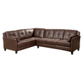 Brown Faux Leather L-Shaped Sectional Sofa K4336