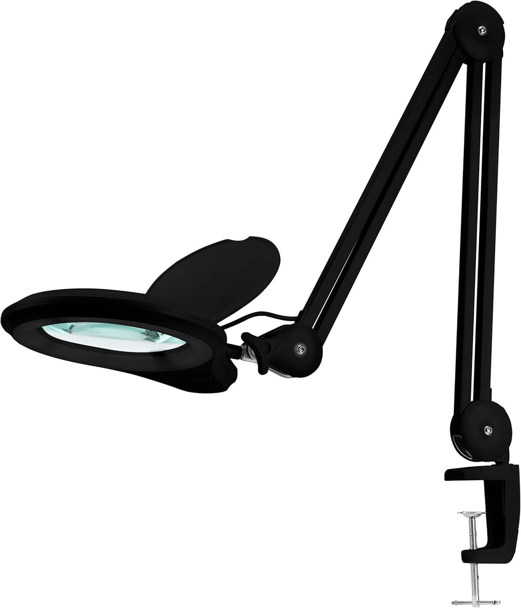 Gray 5 Inches Diameter Lens LED Magnifying Lamp with Clamp F810