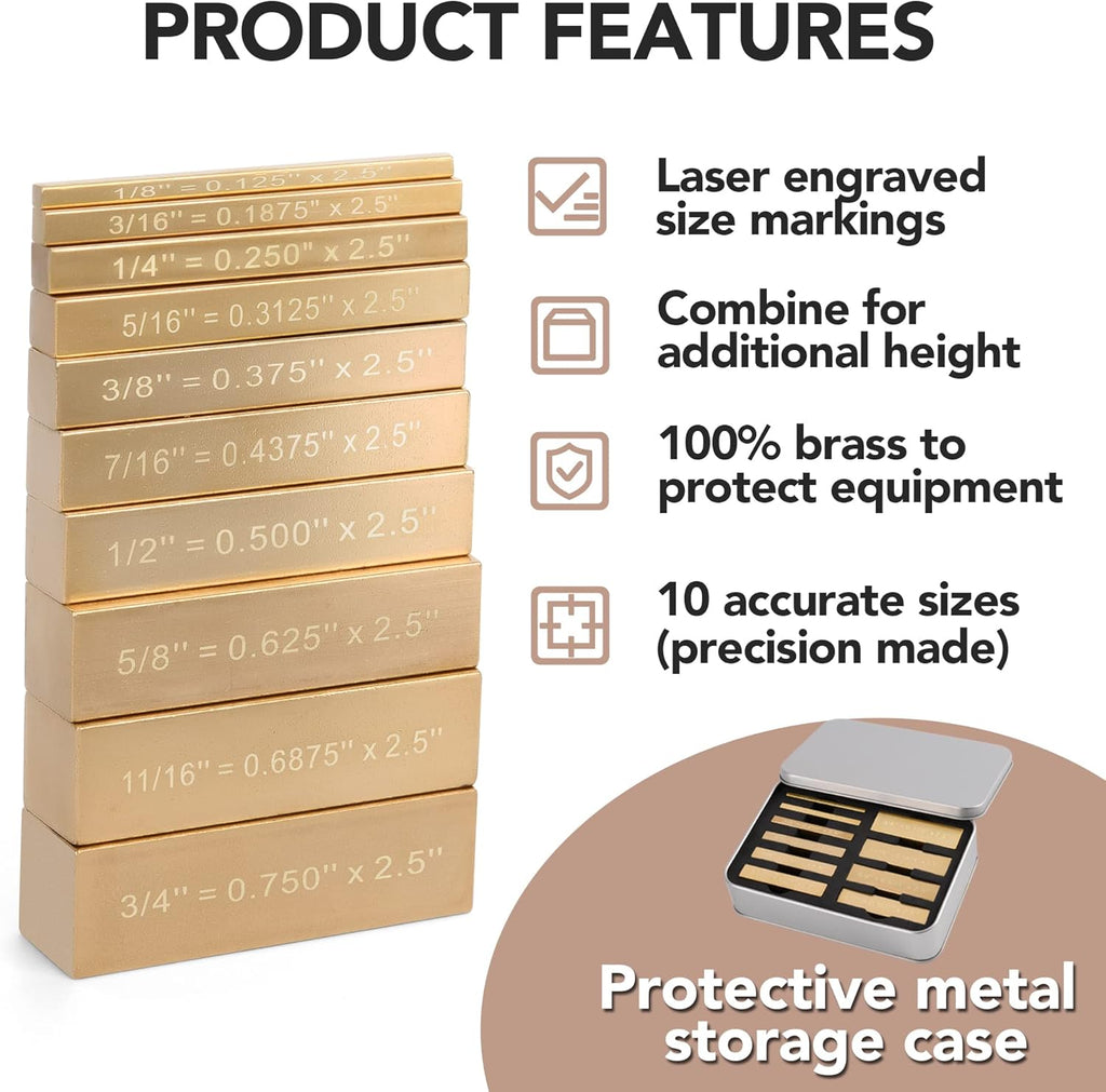 10 Brass Setup Blocks Height Gauge Woodworking Tools K40443