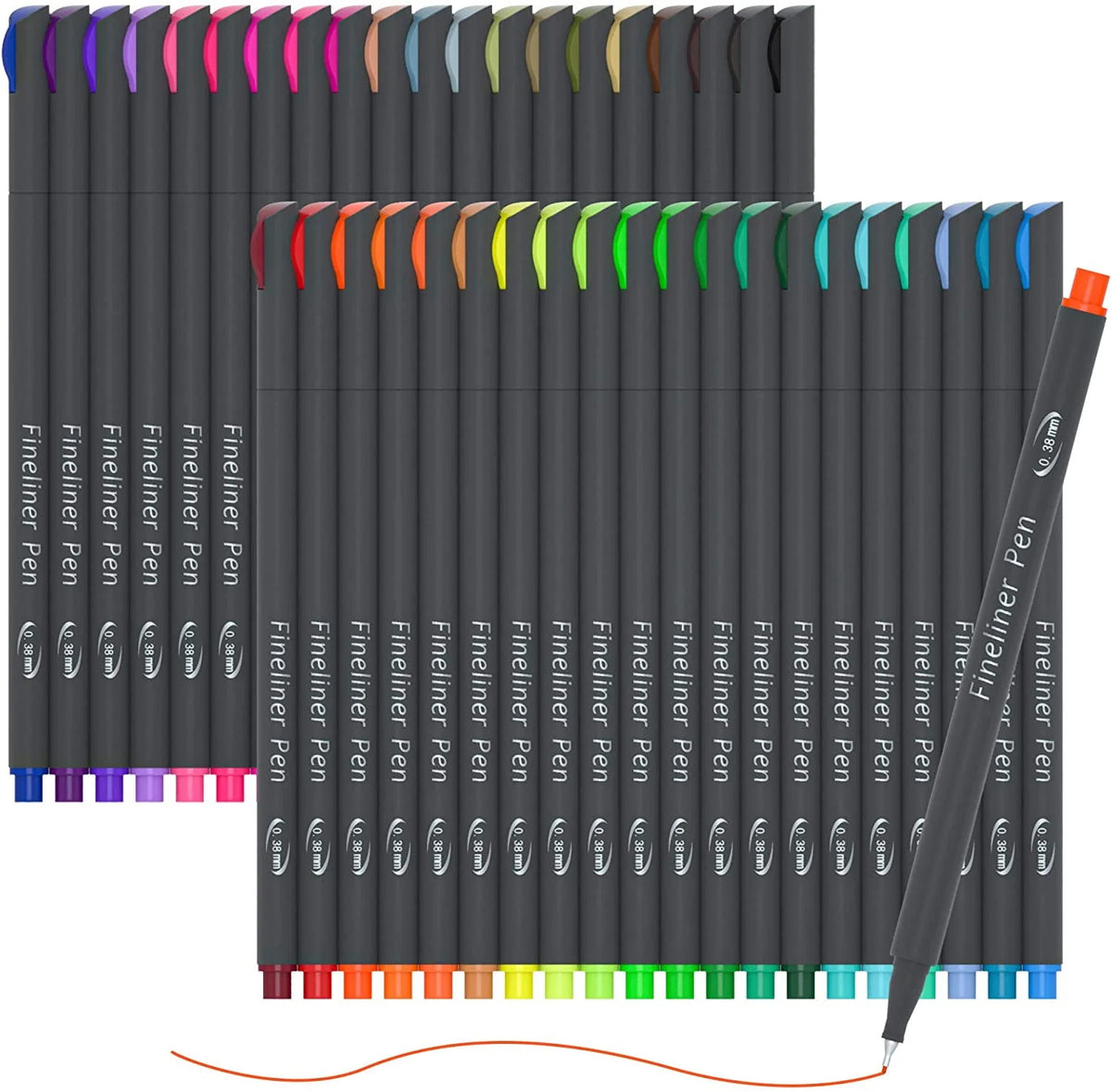 46 Pack Colored Fineliner Pens with 6 Stencils R92736
