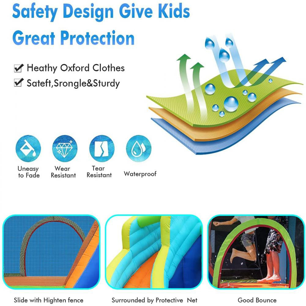 Kids Inflatable Bounce House Ball Pit Play Slide With Blower G4200