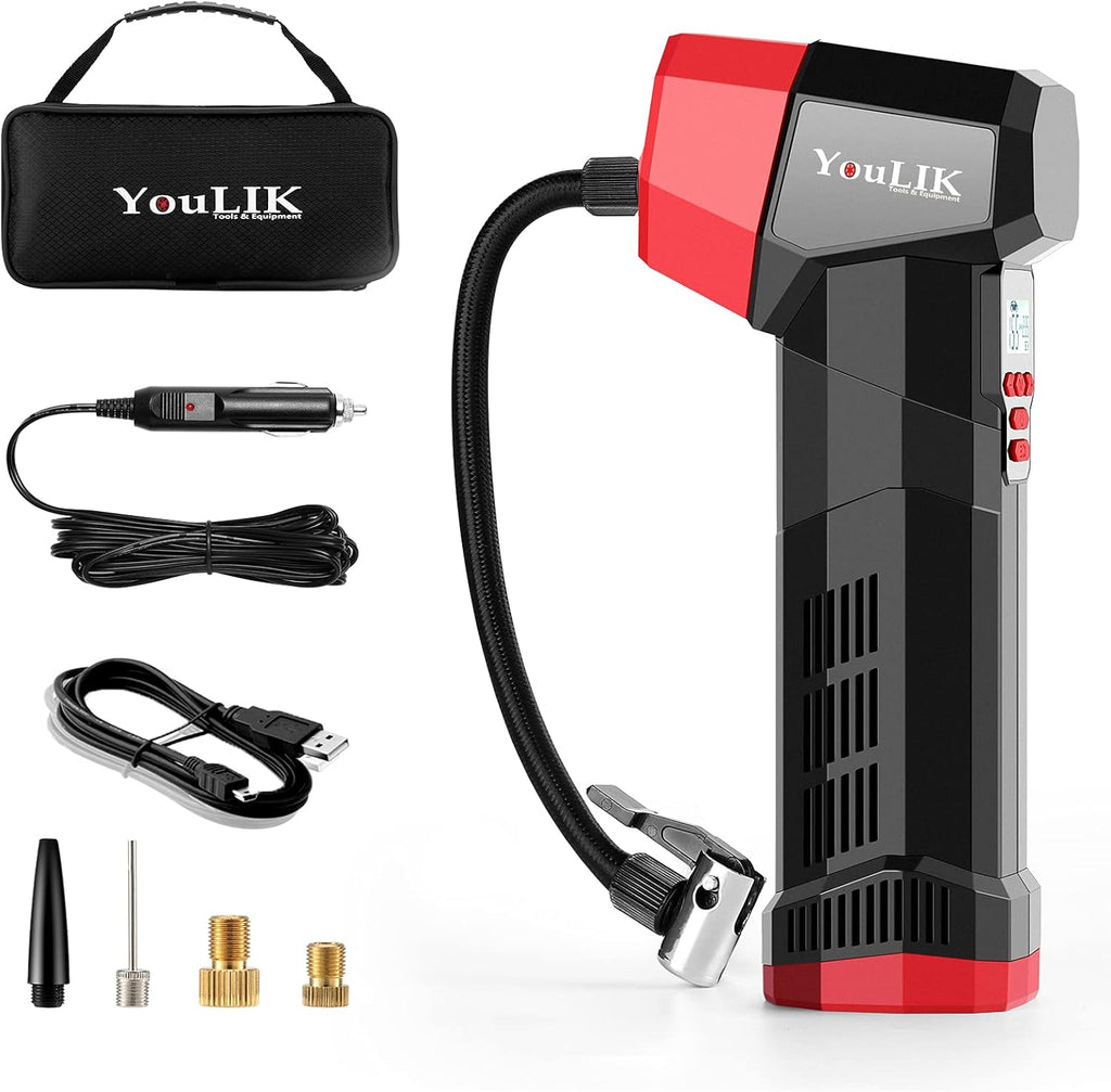 Tire Inflator Portable Air Compressor, 6000mAh Cordless Electric Pump N358