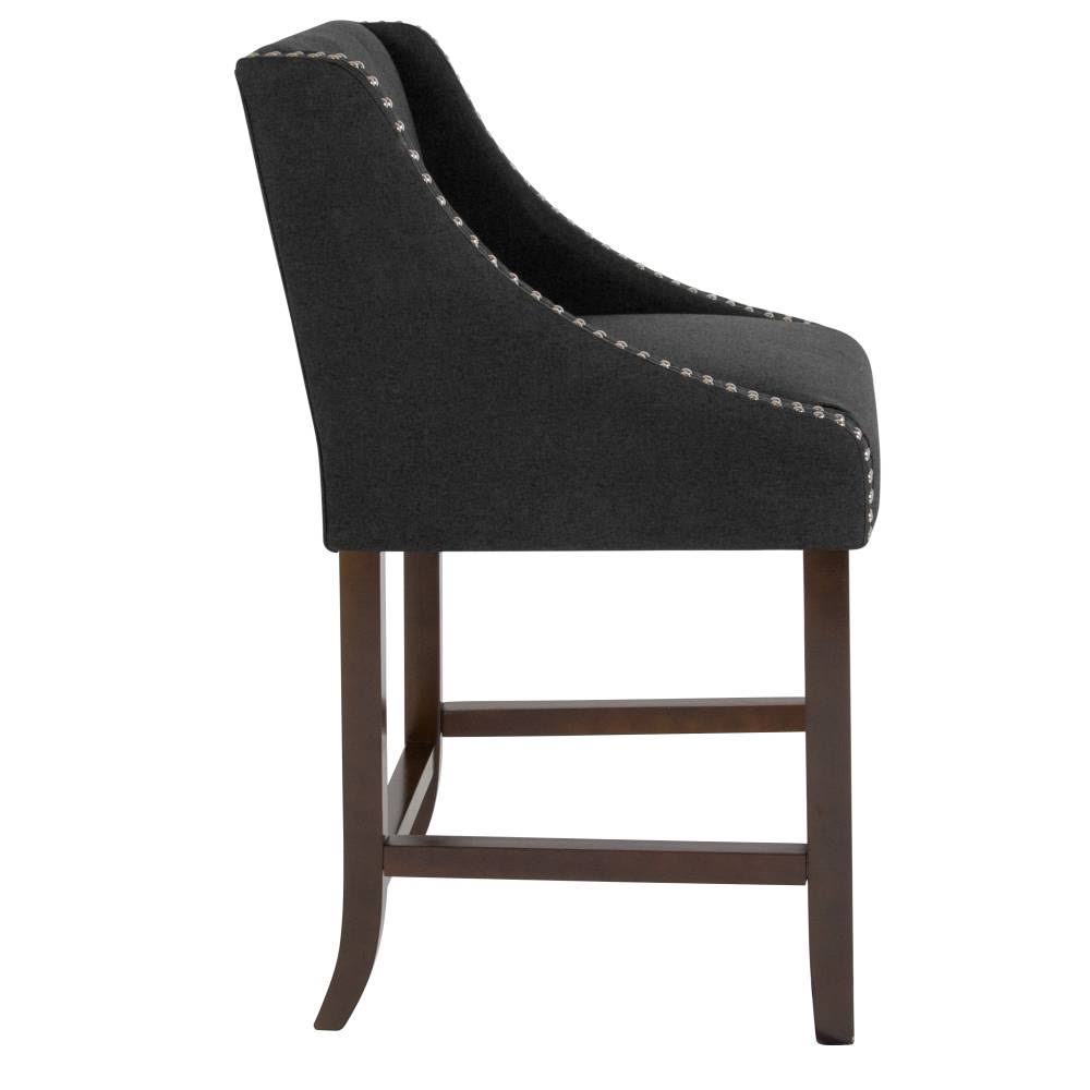 Light Gray Fabric Counter Height Stool W8566