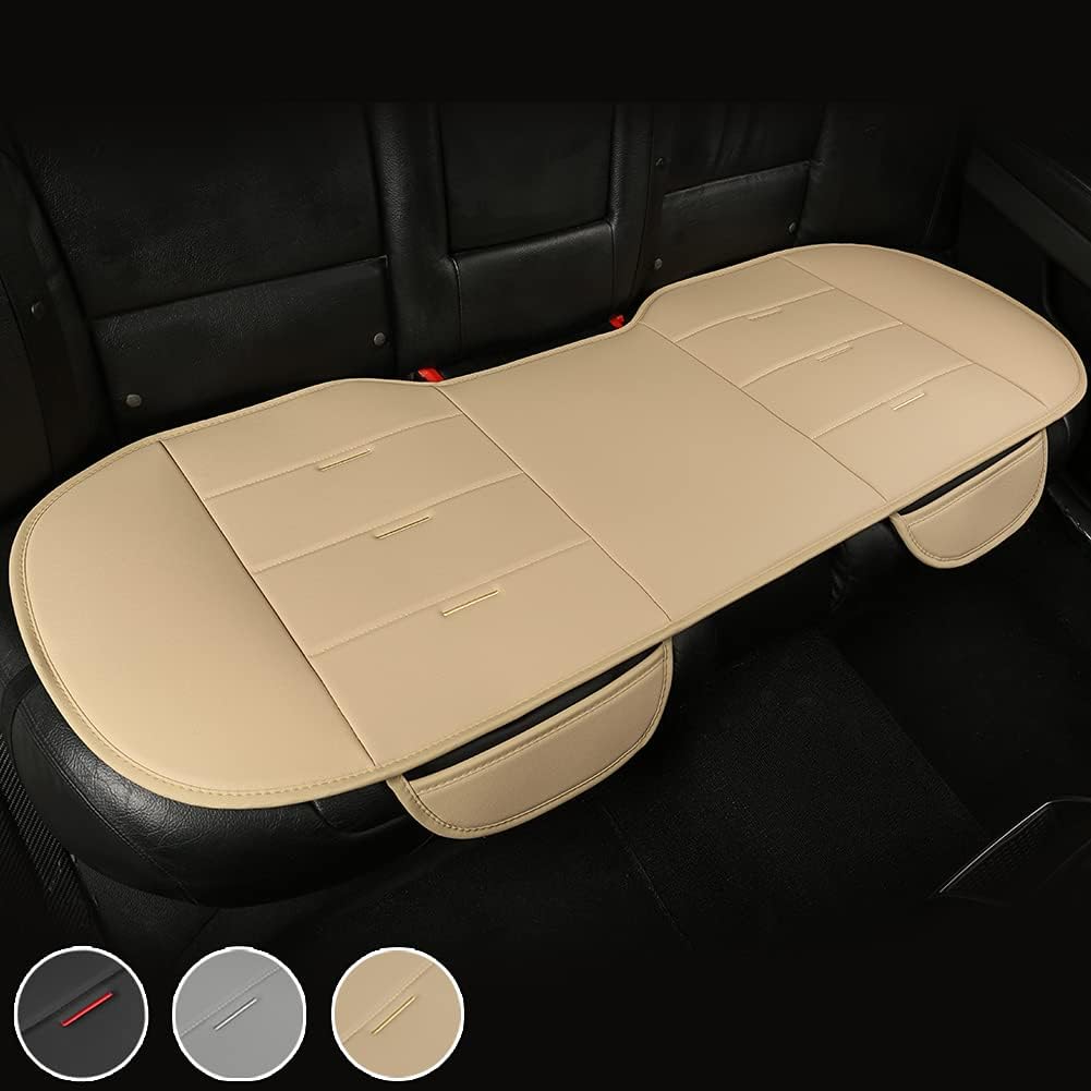 Beige PU Leather Rear Seat Cover D9864