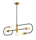Matte Black Foundry Brass 5 Light Island/Billiard S9410