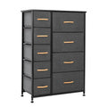 Gray Black Steel Fabric 9 Drawer Dresser E23846