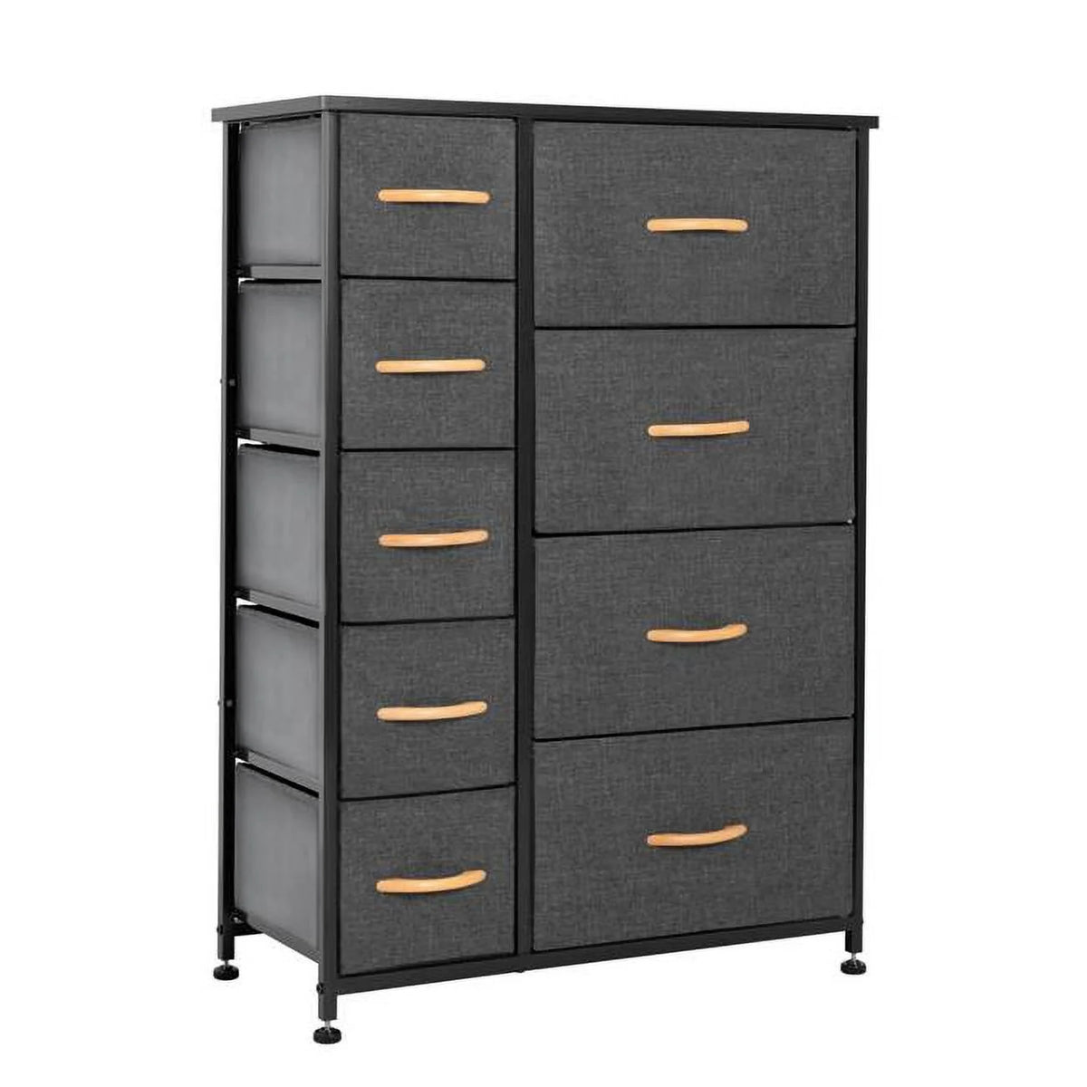 Gray Black Steel Fabric 9 Drawer Dresser E23846