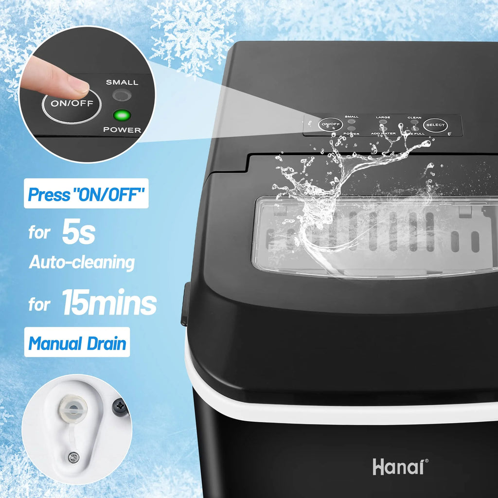 Black Portable Compact Countertop Ice Maker R44375