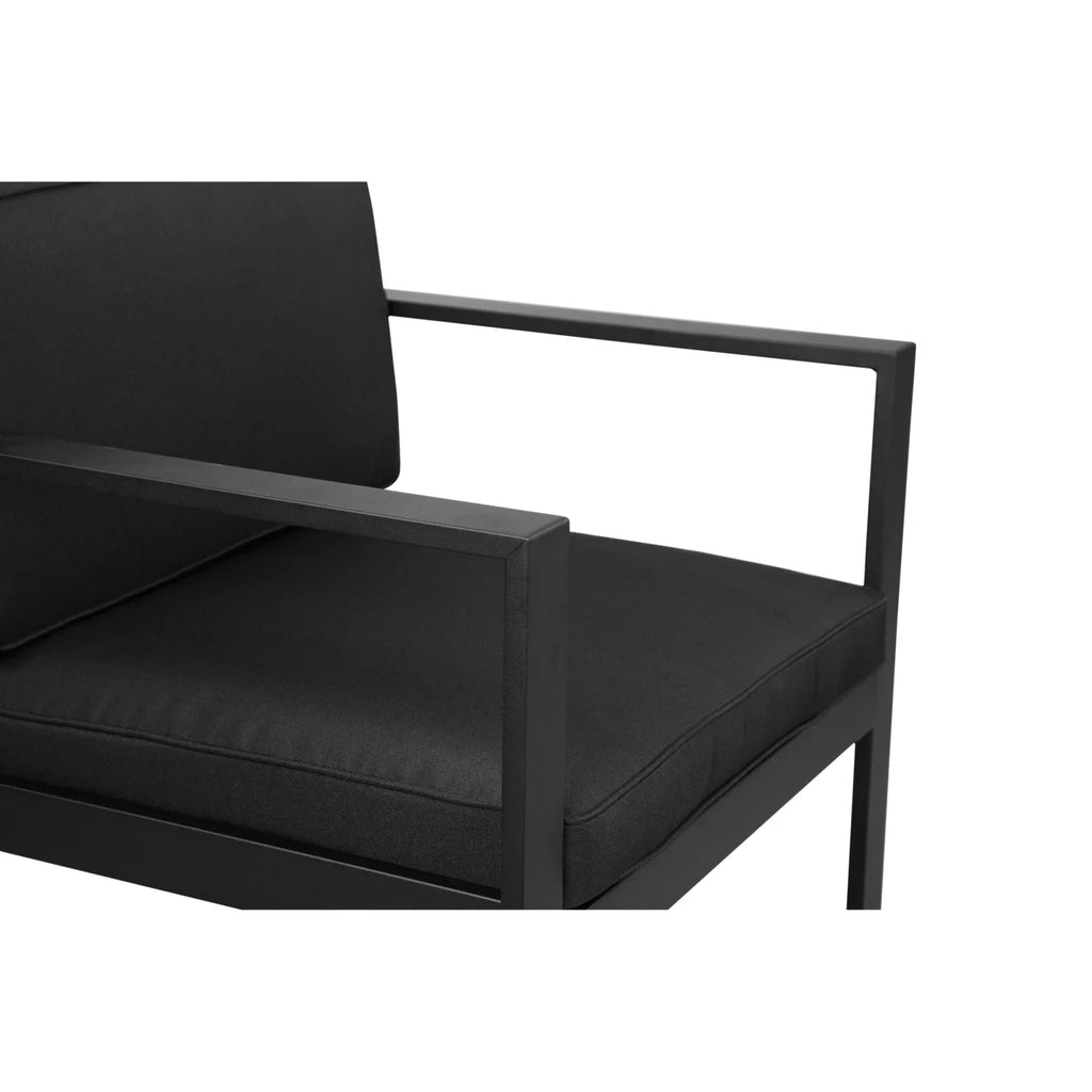 29 Inch Jet Black Aluminum Armchair Y1992
