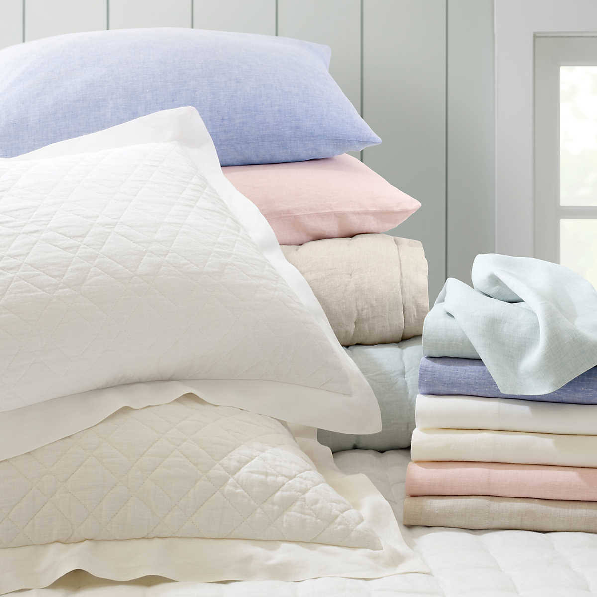 French Blue Linen Duvet Cover Twin T739