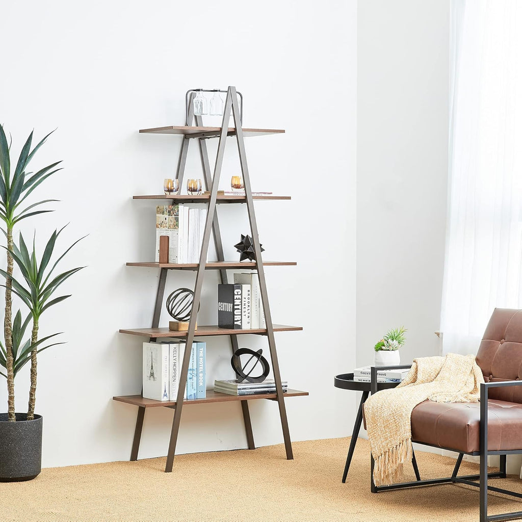 Black 3 Tier Metal Frame Wood Bookshelf B4300
