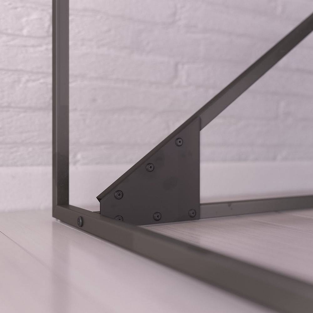 White L Shaped Industrial Desk with File Cabinets G118642