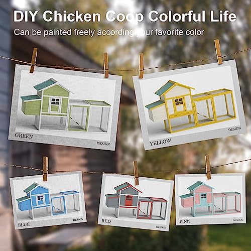 Wooden Chicken Coop with Nesting Box and Ramp F93035