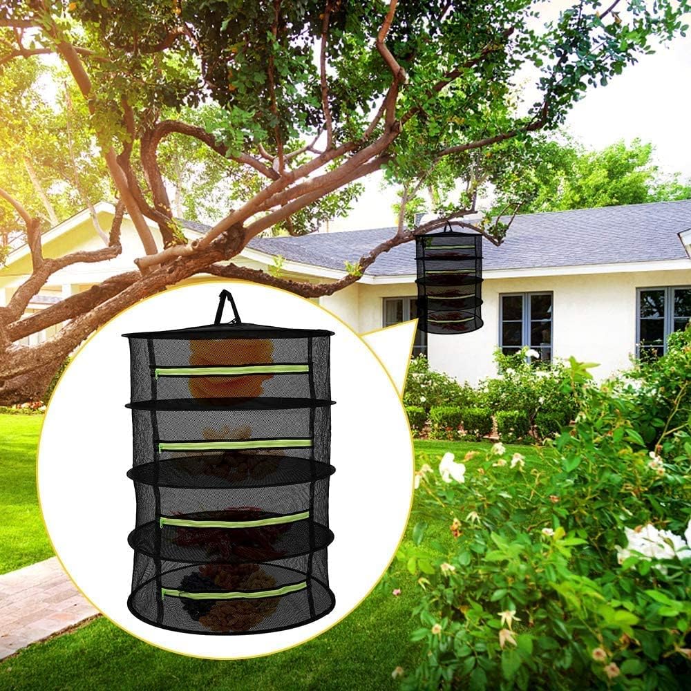 4-Layer Folding Nylon Mesh Drying Rack with Carrying Bag T6430
