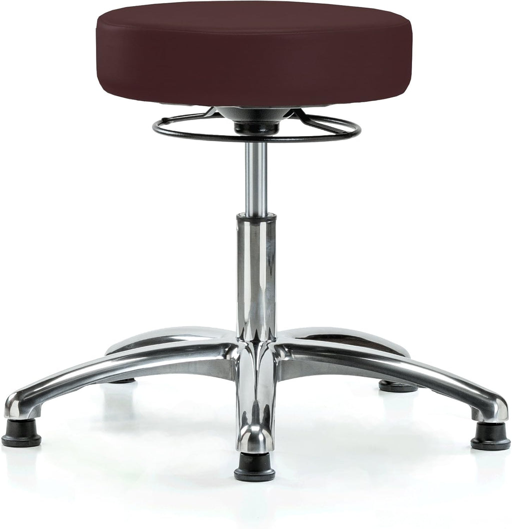 Chrome 360 Degree Adjustable Swivel Stool Imperial Blue Vinyl I38929
