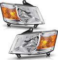 Chrome Housing Amber Reflector Clear Lens Headlight Assembly X1323