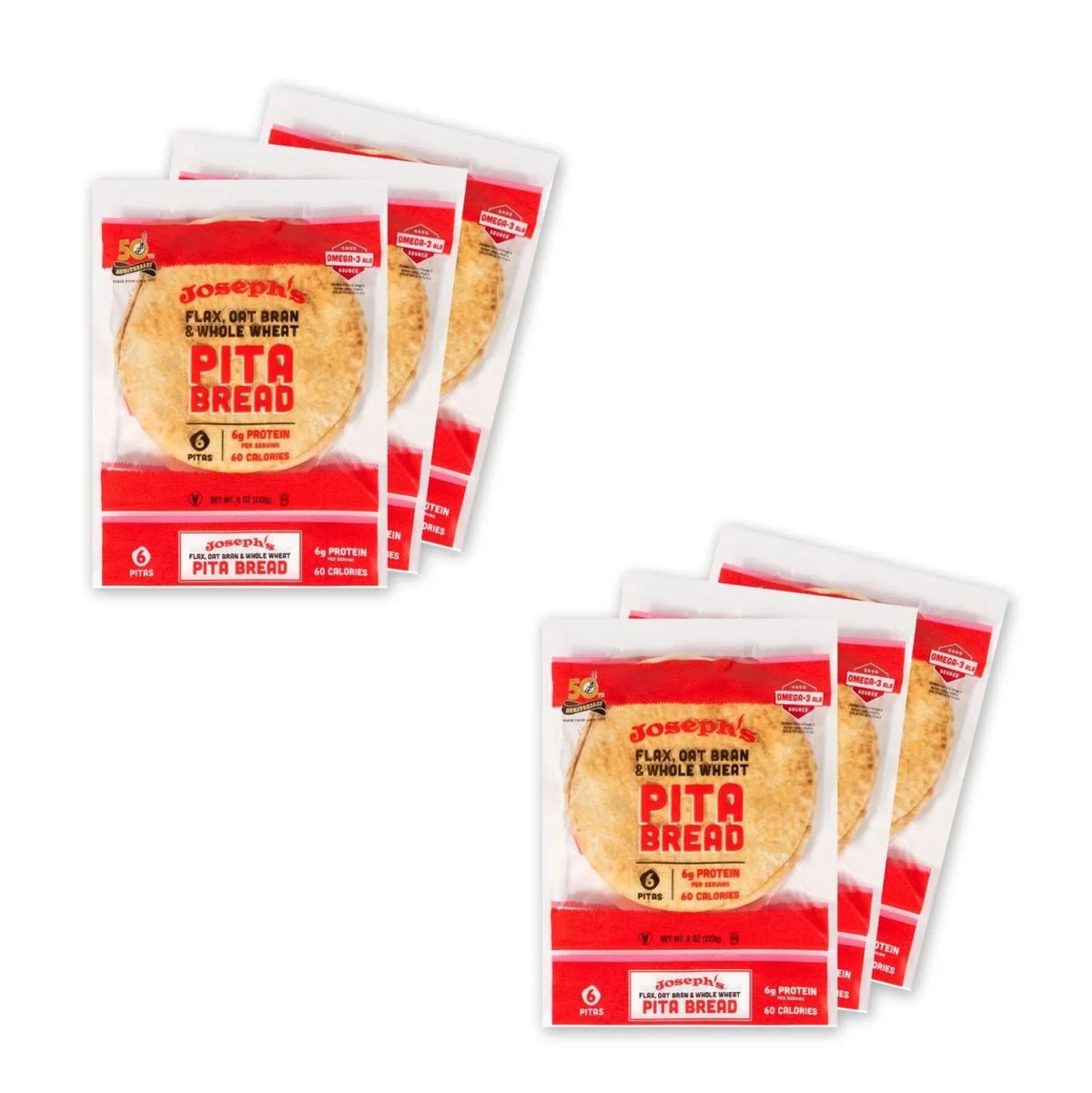 Low Net Carb Flax Pita Bread 6 Pack H2299