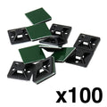 Black Mounting Base for Cable Runs, 100 Pack R703594