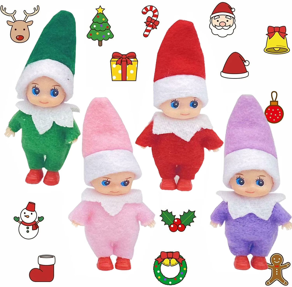 Naughty Elf Felt Doll 4 PCS Toddler Elf Kids Toys D333216