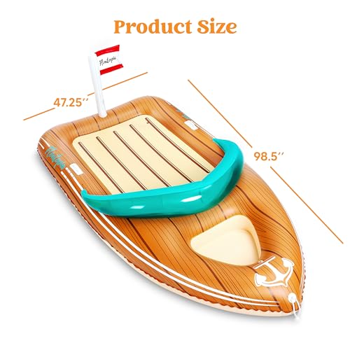 Inflatable Boat Pool Float with Cooler O82530