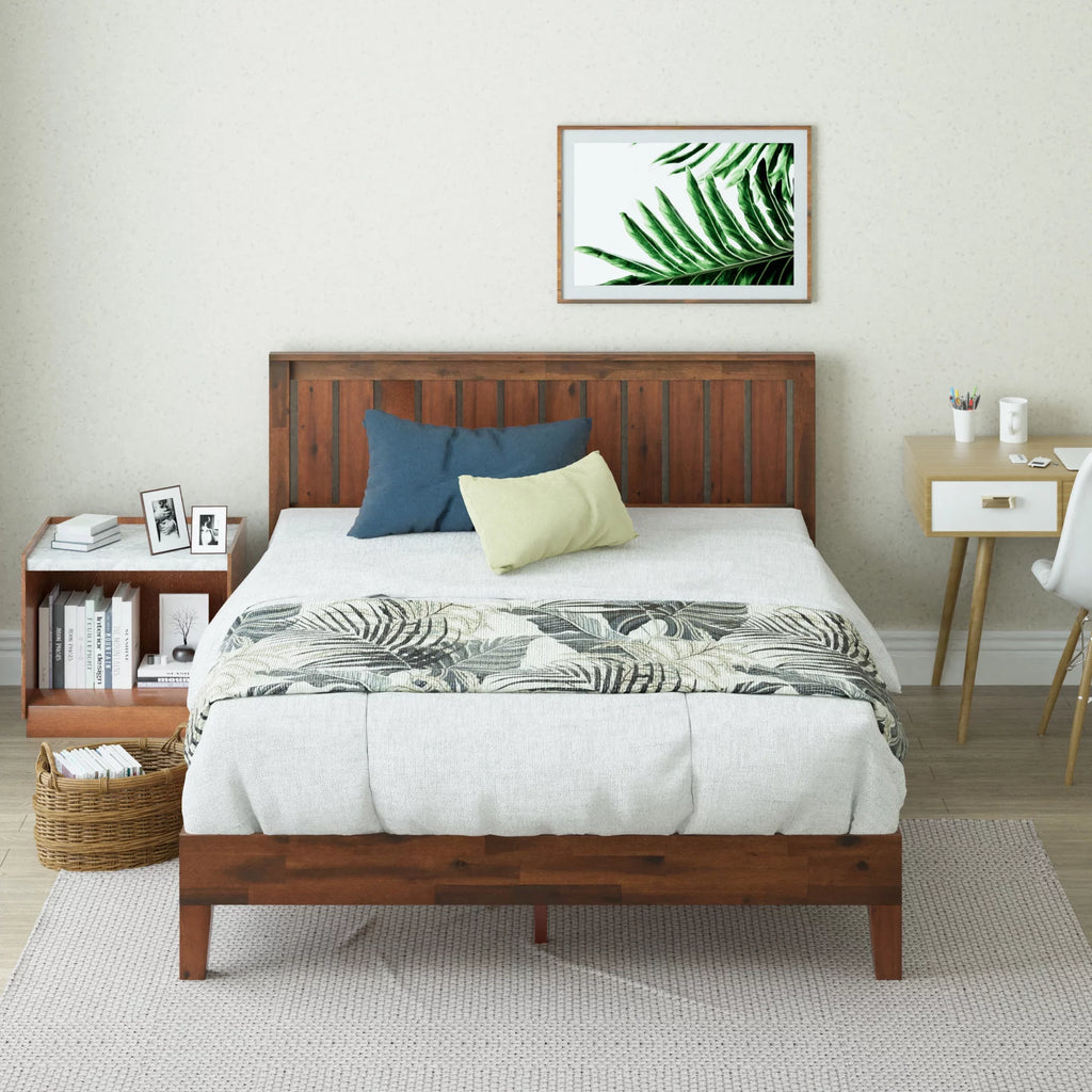 Queen Wood Platform Bed Frame with Headboard P76533