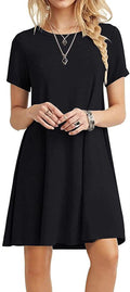 Women's Summer Casual T-shirt Dress Short Sleeve Boho Beach Dress M553