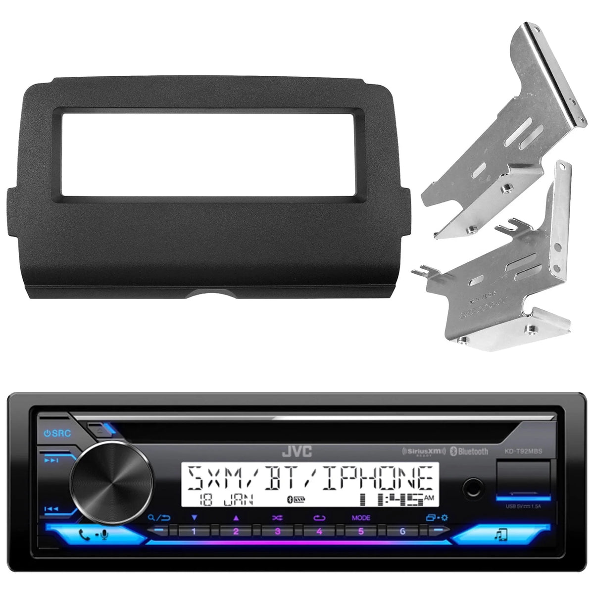 Single DIN Marine Bluetooth USB AM/FM Radio CD Player Stereo Receiver Q19715